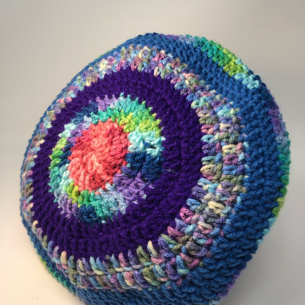Colorful Crochet Rasta style slouchy hat handmade